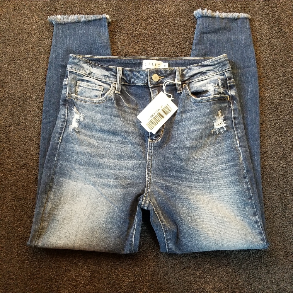 Cello Medium Distressed High Rise Skinny Jean